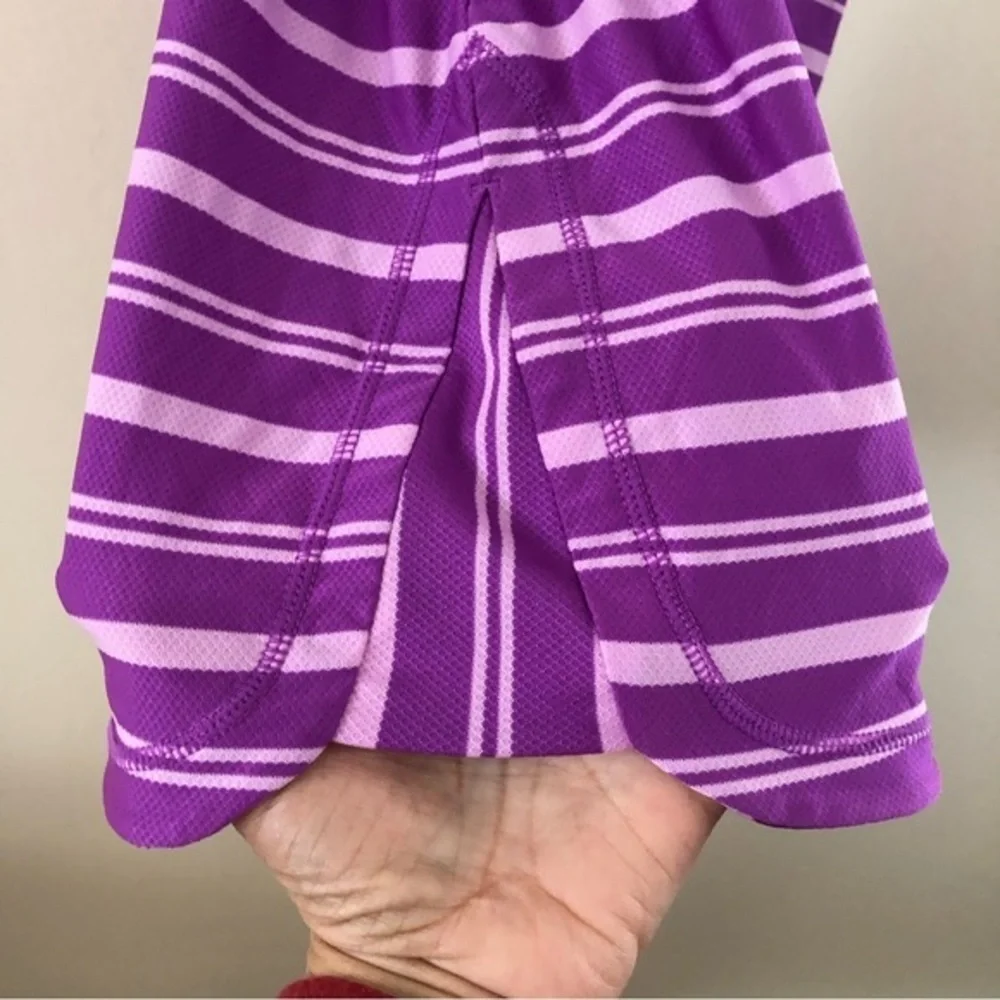 ATHLETA WICK IT BEACH PURPLE STRIPED HOODED SLEEVELESS SWIM COVERUP XS